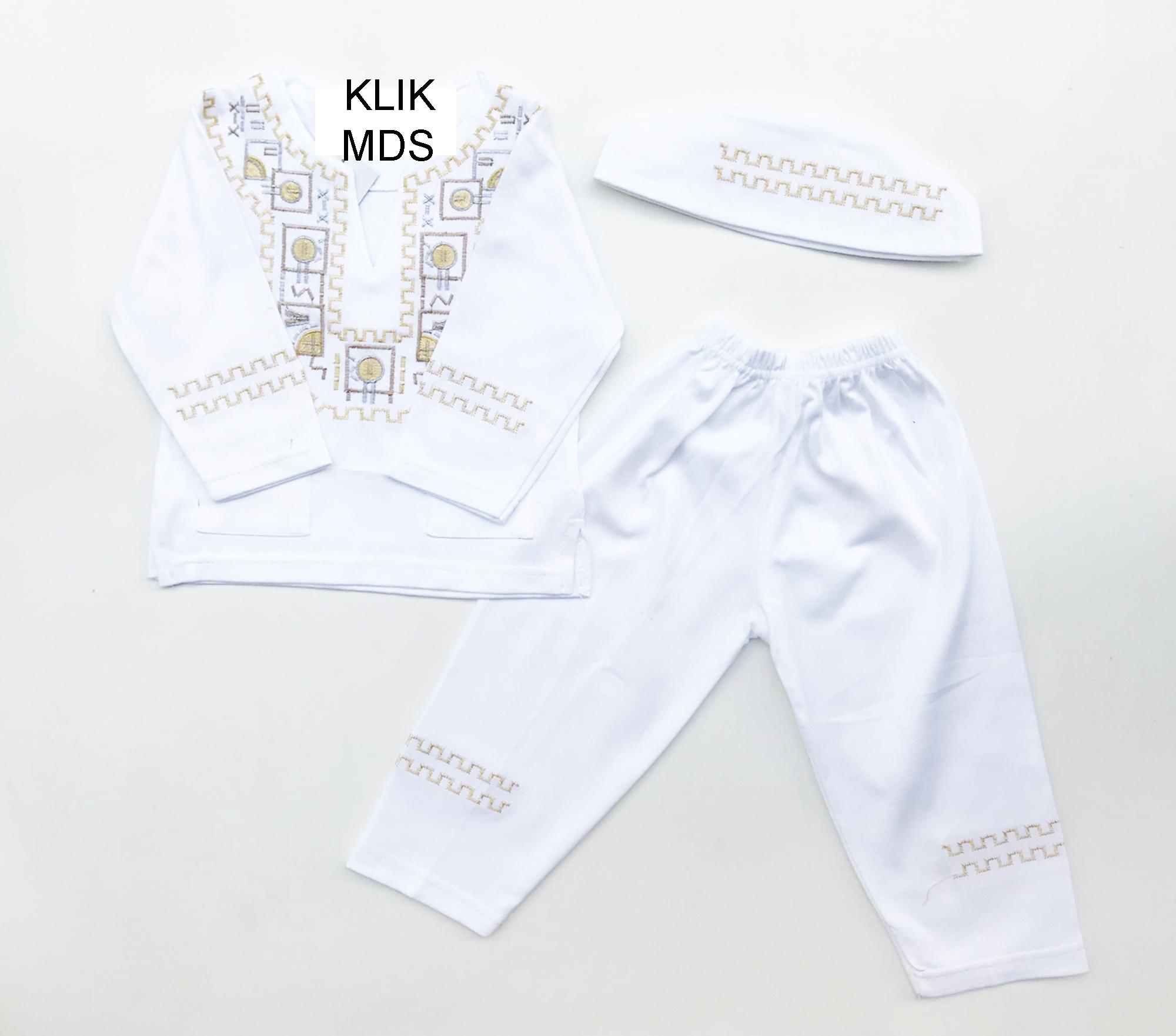 Klik Mds Baju Setelan Baju Koko Anak Lelaki Edisi Putih Kode Iqbal dan Celana Free Topi Peci