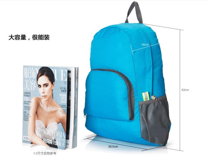 Foldable Backpack / Travel / Tas Punggung Lipat / Ransel Traveling - Hitam / Promo Tas Ransel Wanita Murah Kecil Lucu Terbaru Import Korea Batam Untuk Kuliah Miniso Elizabeth