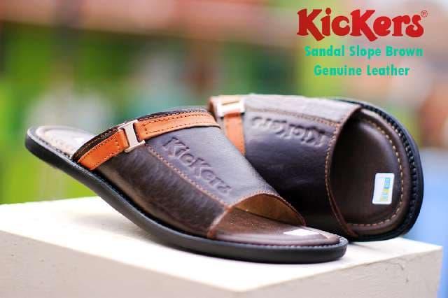 Harga Promo!!! Sandal Kickers Pria Casual Kulit Asli Slip On Elegan Buat Lebaran Cokl - ready stock