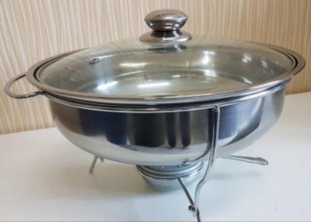 Panci Prasmanan Soup Tutup Kaca + Pemanas Warmer
