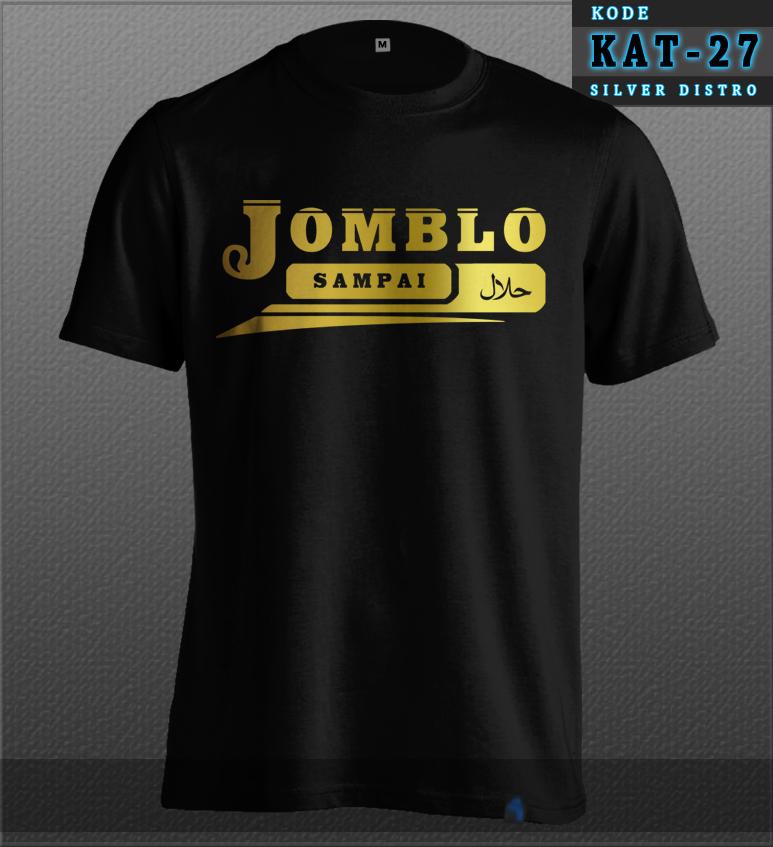 Kaos Kata-kata KAT-27 Jomblo Sampai Halal Hitam Gold Baju Distro Kata Lucu Unik