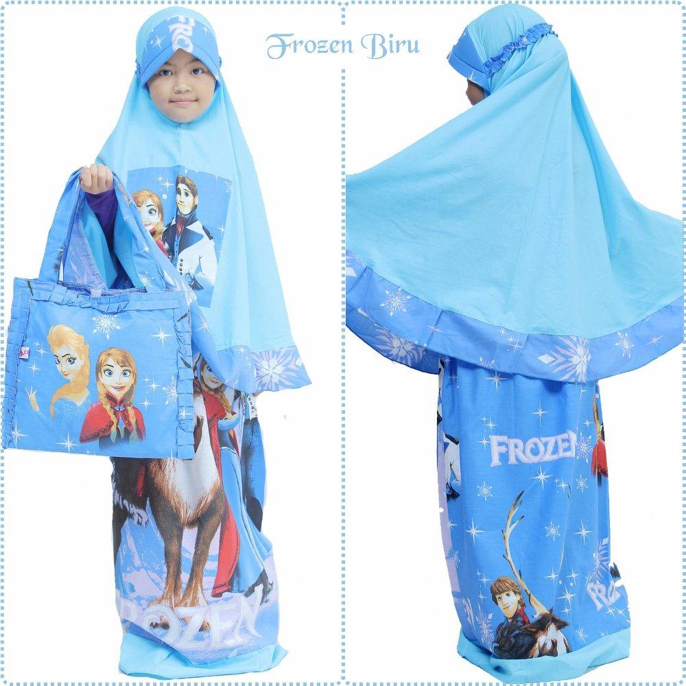 Mukena Anak Karakter Frozen Biru Size XS di lapak Mukena Yumna mukenayumna