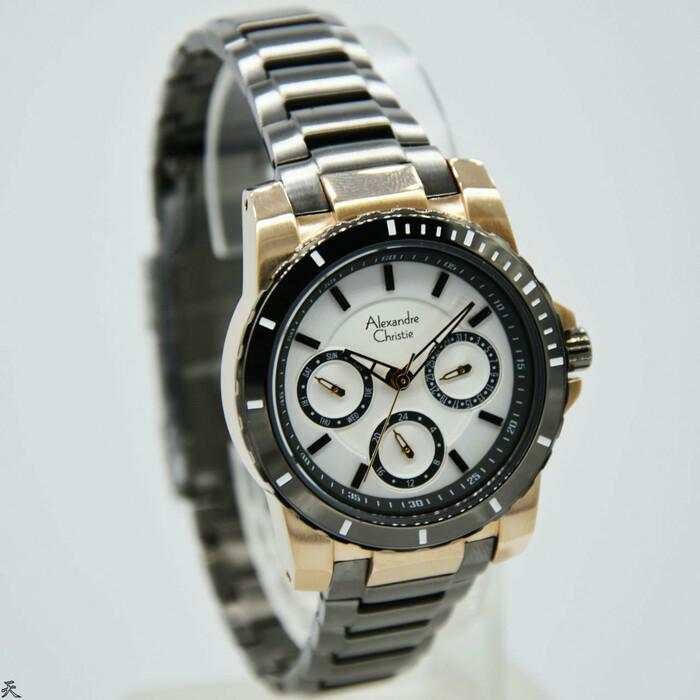 ALEXANDRE CHRISTIE / JAM TANGAN / AC 6141 BF AC 6141 BF ROSE GOLD GREY LADY WANITA