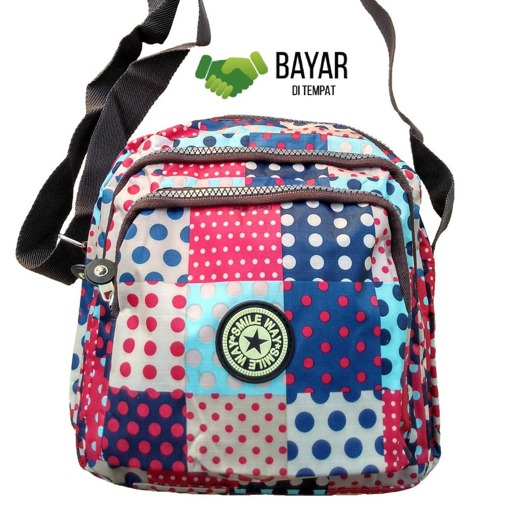 Faimstore Tas Selempang Korea Nilon Wanita - Smile Way Women Nylon - Sling Bag