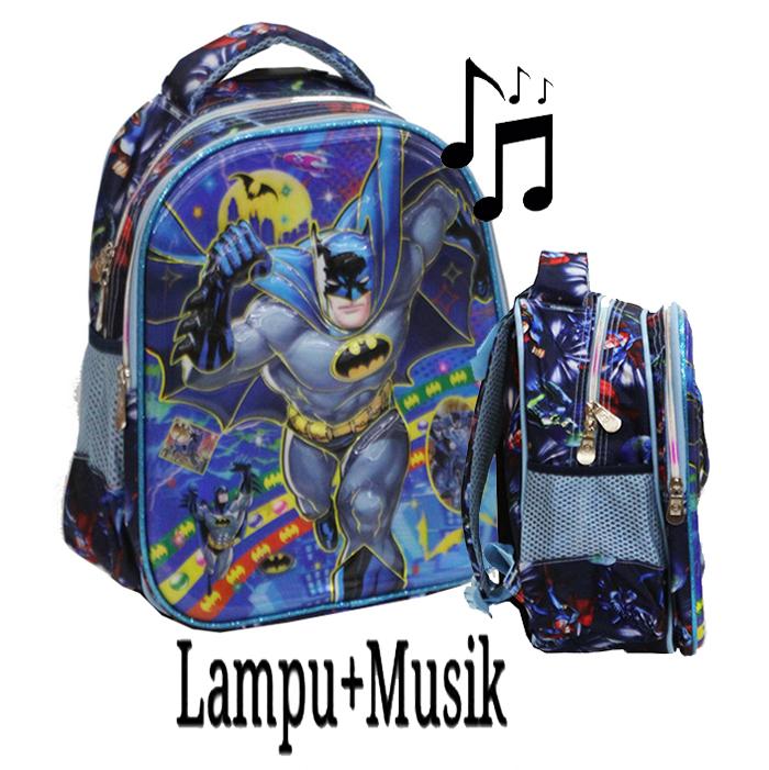 Onlan Tas Ransel Anak Sekolah TK Karakter Anak Laki Laki Lampu + Music 5D Timbul Unik