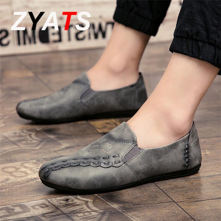 ZYATS 2017 Musim Semi Baru Peas Pria Korea Fashion Kasual Kulit Sepatu Pantofel-Intl