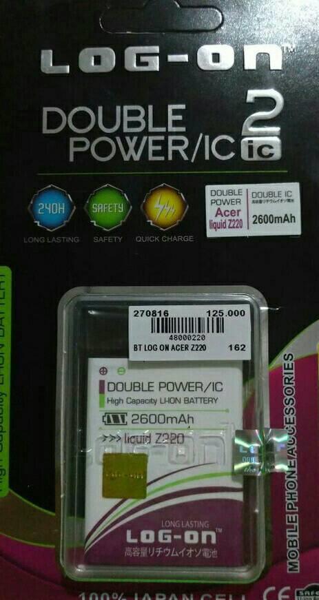 BATERAI LOG-ON ACER LIQUID Z220 Z200 Z205 DOUBLE POWER Diskon
