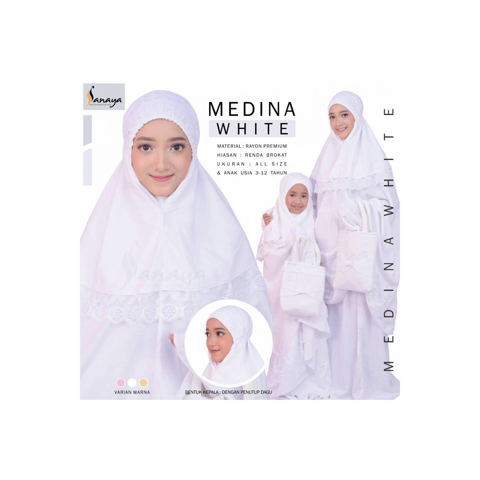Mukena Dewasa Polos Putih bisa Couple dengan Anak