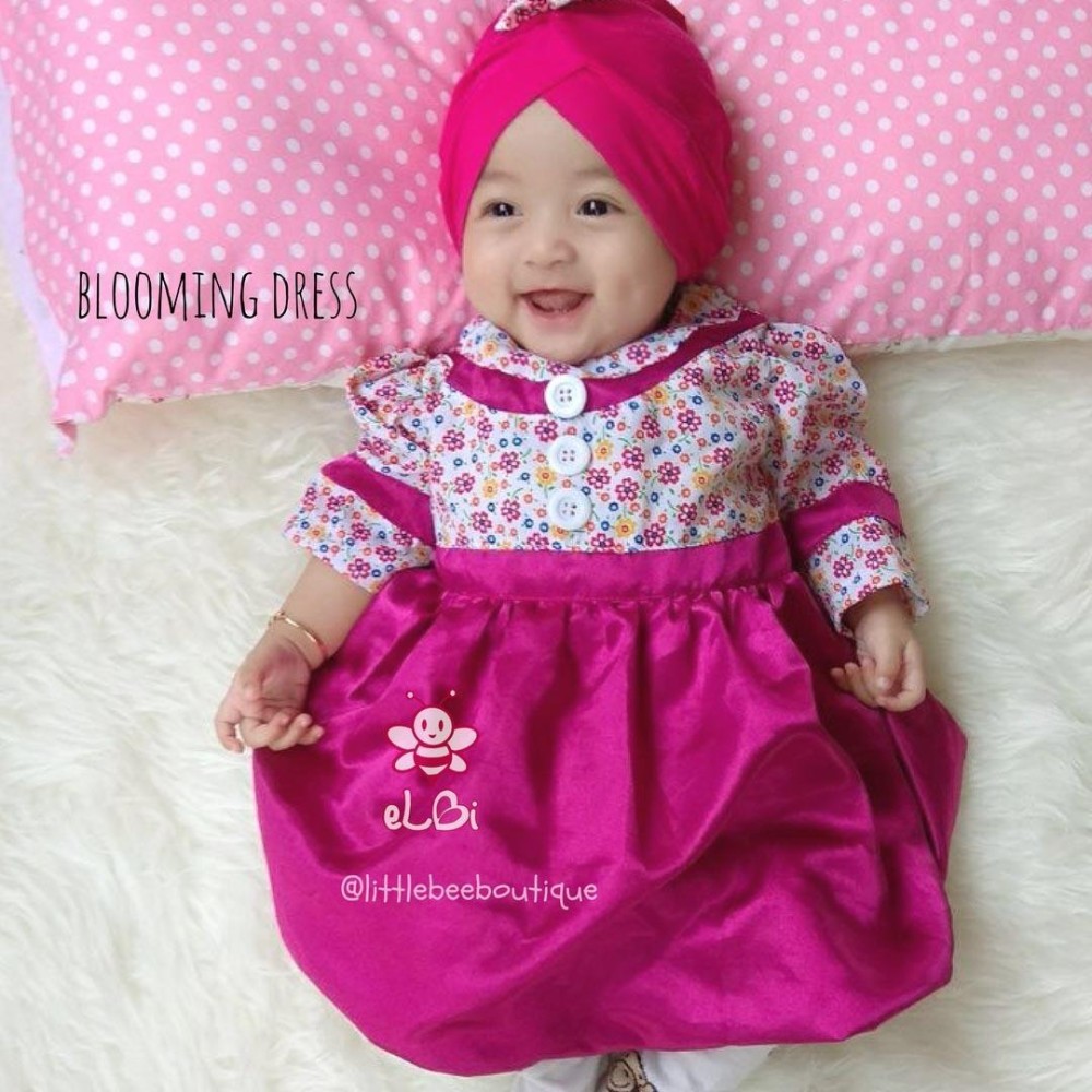 eLBi Blooming Dress Little Bee Boutique / Baju Bayi / Baju Bayi Perempuan / Busana Pesta Bayi / Gaun Bayi / Gaun Bayi Perempuan