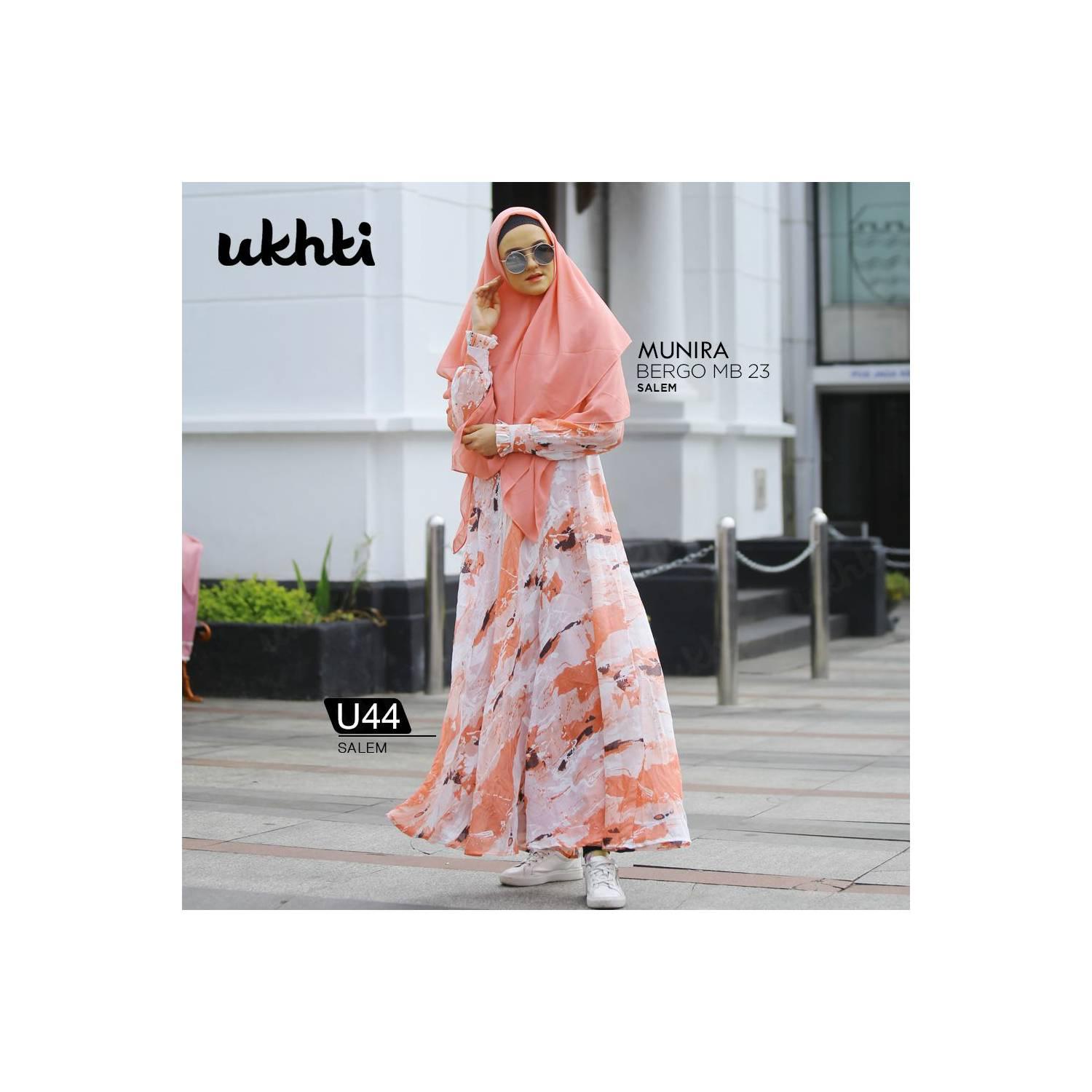 Gamis Ukhti U 44 Bahan sifon silk motif