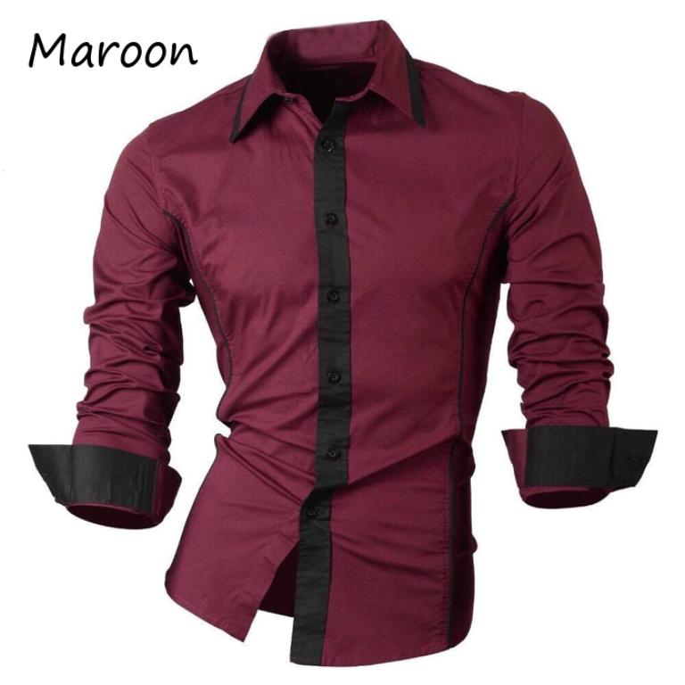 FortGlass HEM ALVARO KEMEJA PRIA LENGAN PANJANG ATASAN PRIA SLIMFIT KEMEJA KANTORAN CASUAL FORMAL MAROON PUTIH HITAM NAVY ABU