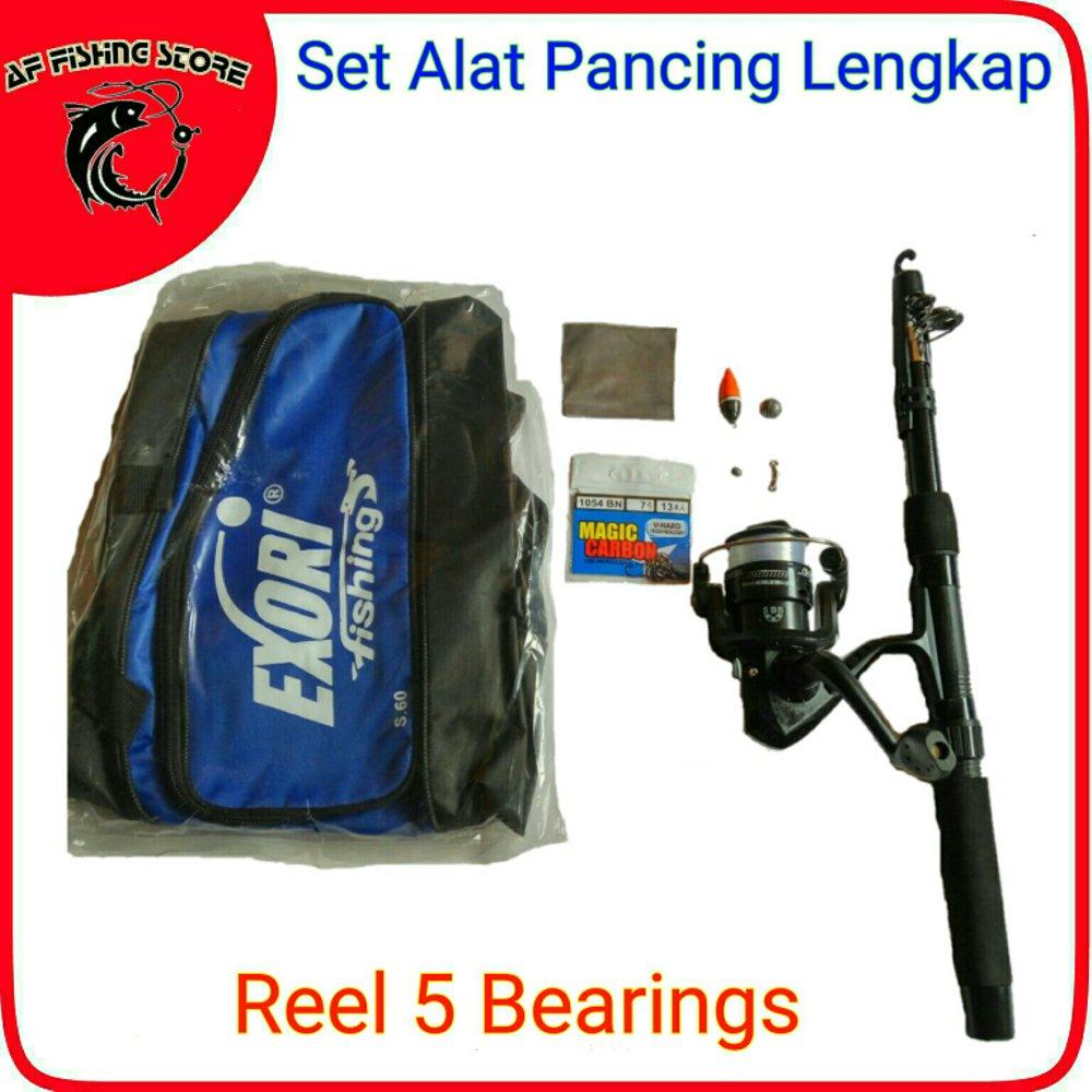 Olahraga / Outdoor / Alat Pancing / 1 Set Pancing Lengkap, Reel 5 Bearings # AF Fishing Store aepsae