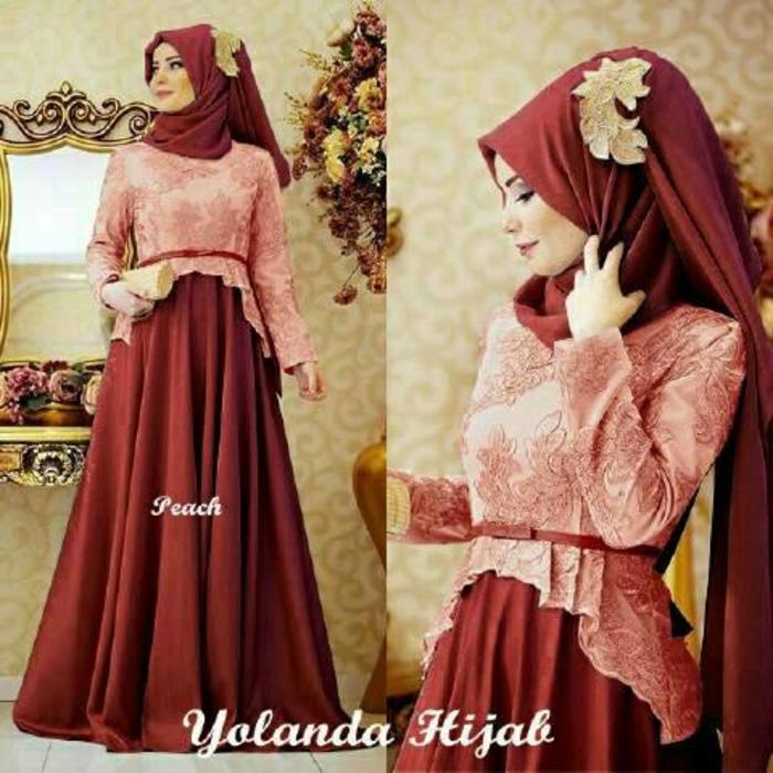 Yolanda Emboss Florencia Hijab Peach