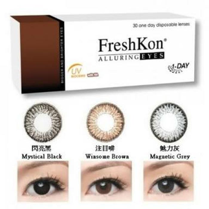 BEST SELLER softlens warna harian freshkon alluring baby eyes hitam one day daily - YotAahWD