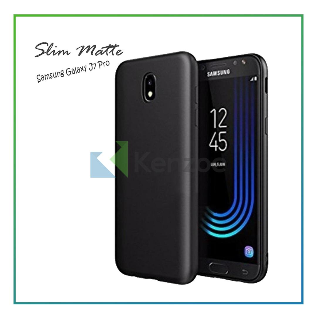 Kenzoe Case Super Slim Black Matte Samsung Galaxy J7 Pro Baby Skin Softcase Ultra Thin Jelly Silikon - Black