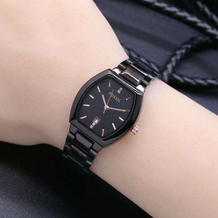DISKON Jam Tangan Wanita / Cewek Fossil Andini Ladies Rantai Full Black TERMURAH