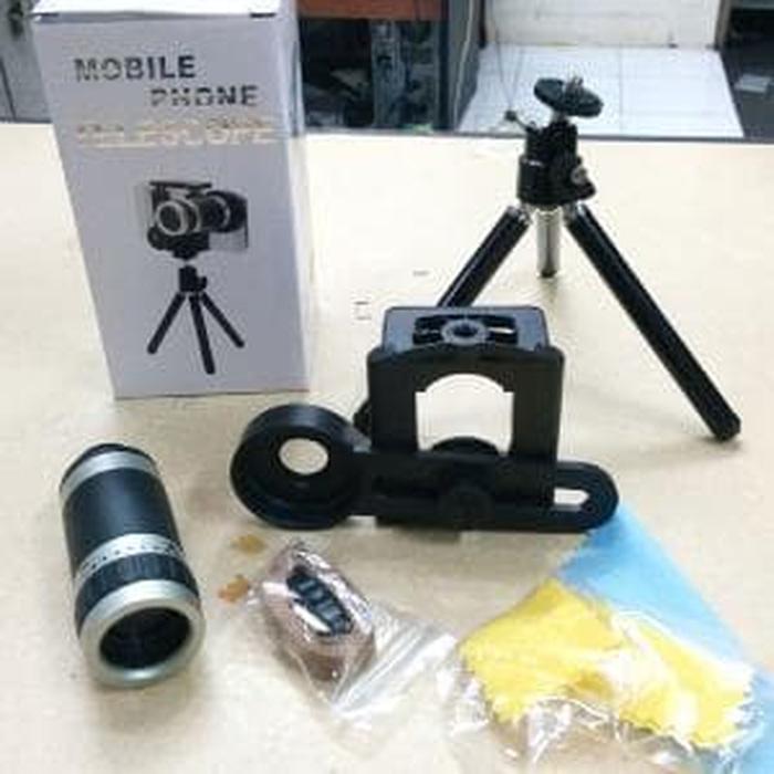 Baru Lensa Tele Zoom 8x Clip Lipat universal tripod untuk semua hp P