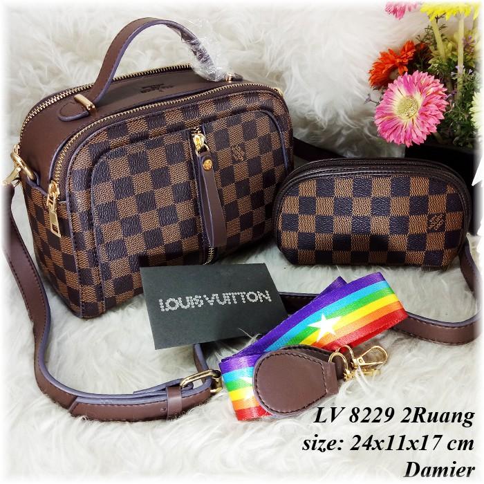 Tas LV 8229 2Ruang dan 2 Tal - Tas Mini - Dompet mini - Tas slempang - Tas Murah - Tas Import