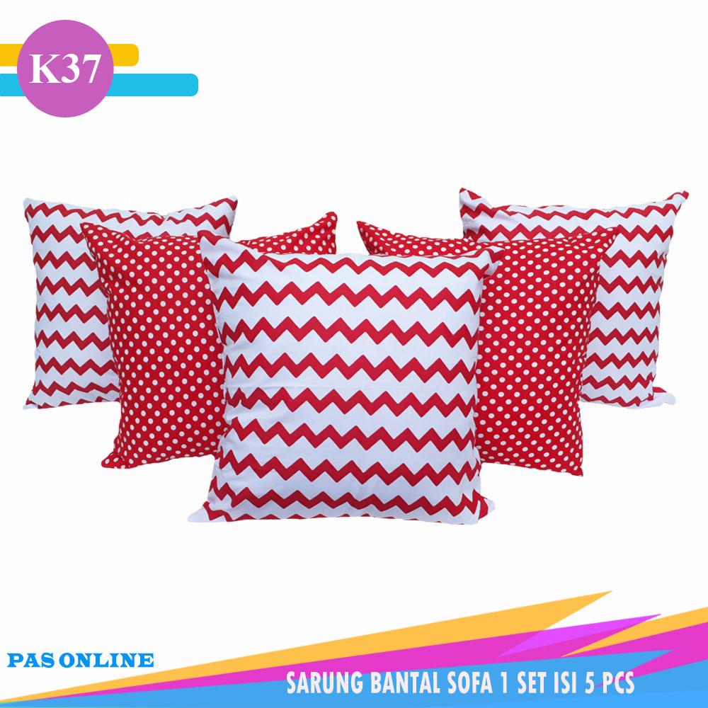 Pas Online - Sarung Bantal Sofa Set Kombinasi 1 set 5 Pcs ( Size 50 x 50 cm )
