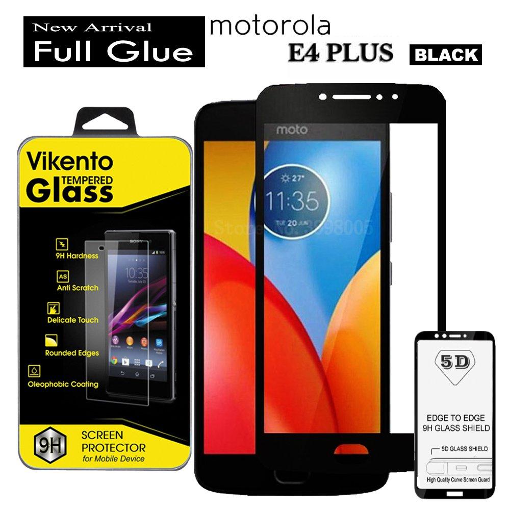 Full Coverage Screen Protector For Motorola E4 Plus 9H Anti Gores Kaca 5D Full Glue Tempered Glass Vikento For Motorola E4 Plus