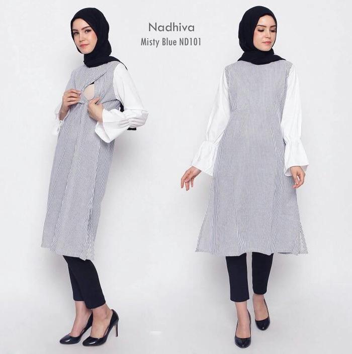 Nadhifa baju menyusui hamil tunik kerja kantor formal