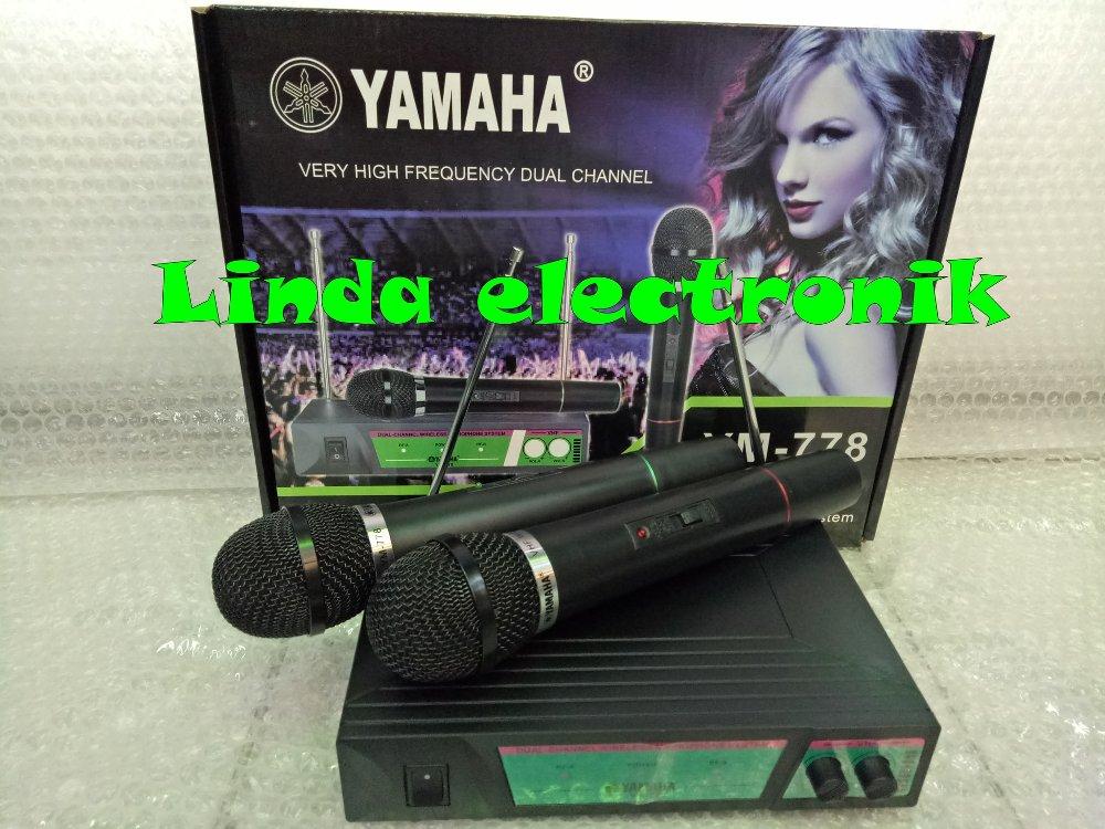 Mic Wireles Double UHF Mic wireless yamaha ym 778 suara mantap