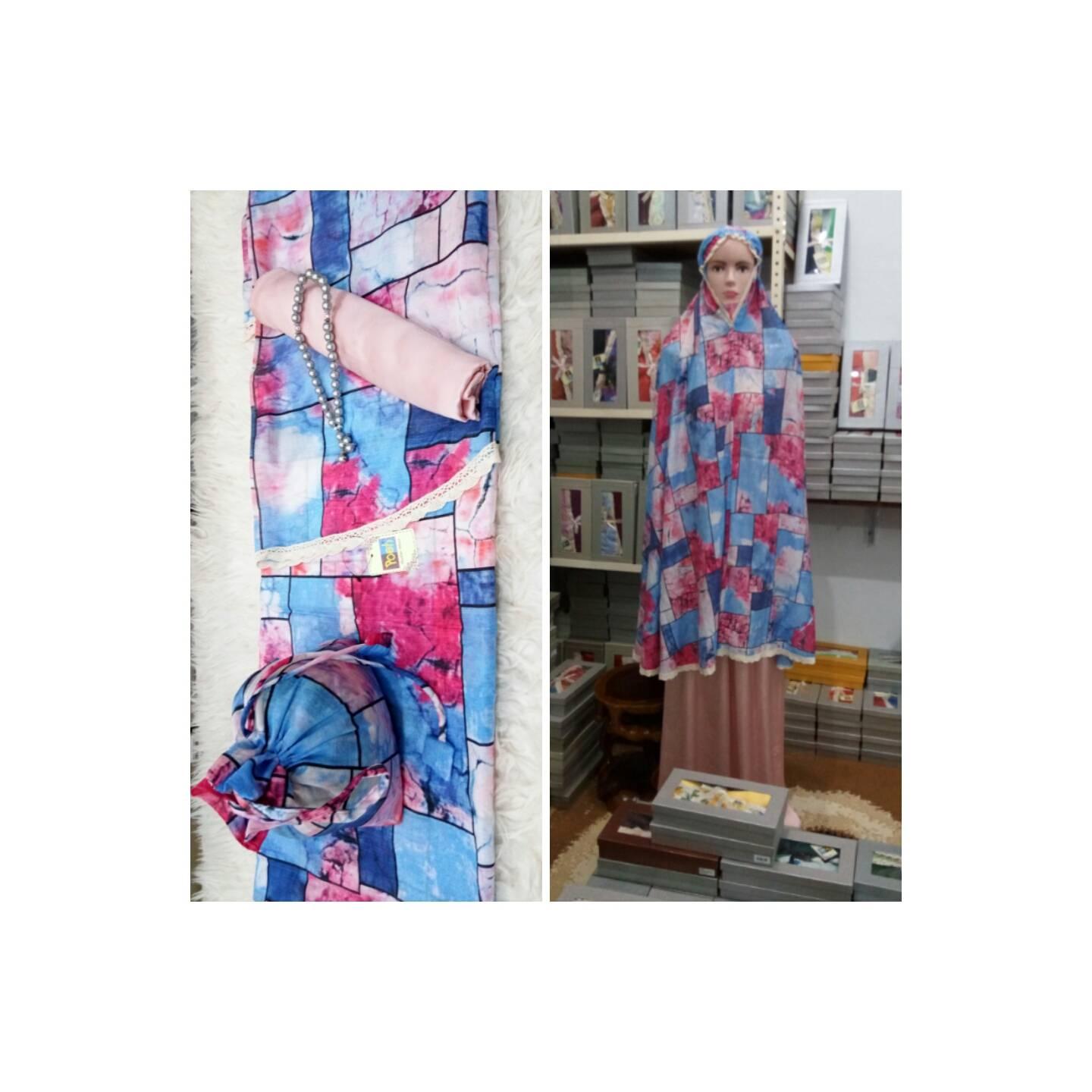 Mukena silky poeti, bahan halus & adem