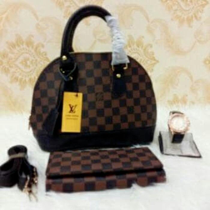 Tas Paket LV Alma + Bonus asesoris / tas selempang wanita / tas wanita model terbaru / tas selempang wanita murah