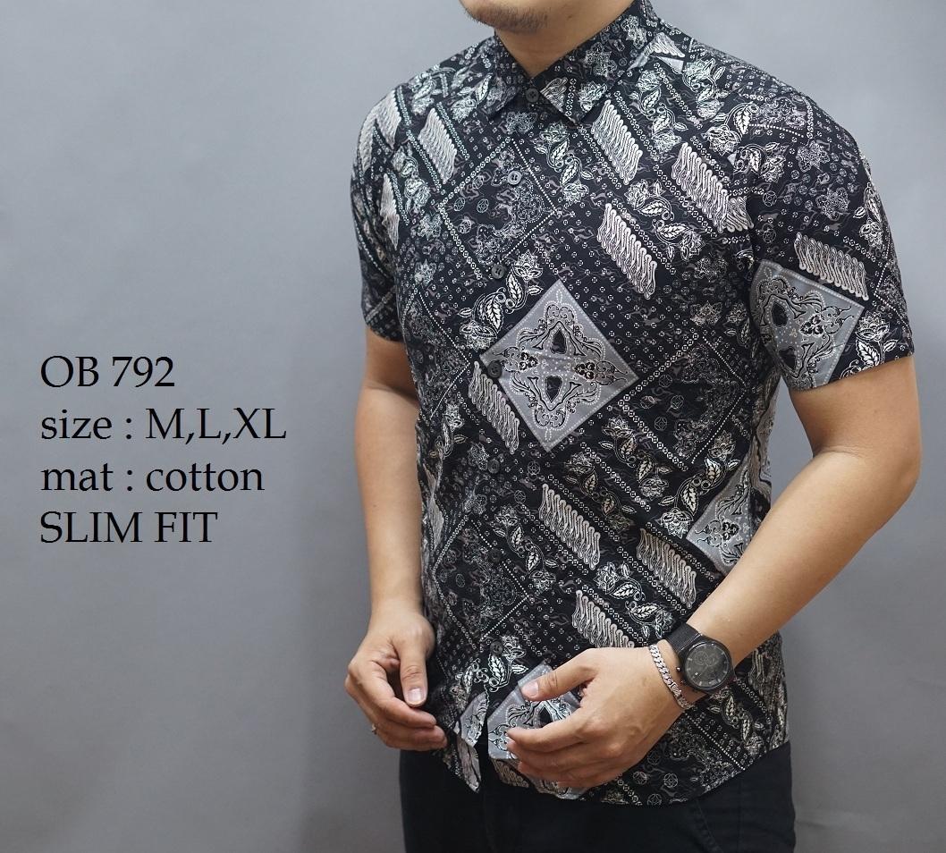 Baju Kemeja Batik Pria Slimfit Motif Modern Bahan Lembut Dan Adem Tidak Mudah Luntur Terbaru 2018
