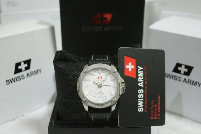 Hot Item!! Jam Tangan Swis Army 66223 Silver Black. Garansi Resmi 1Tahun - ready stock