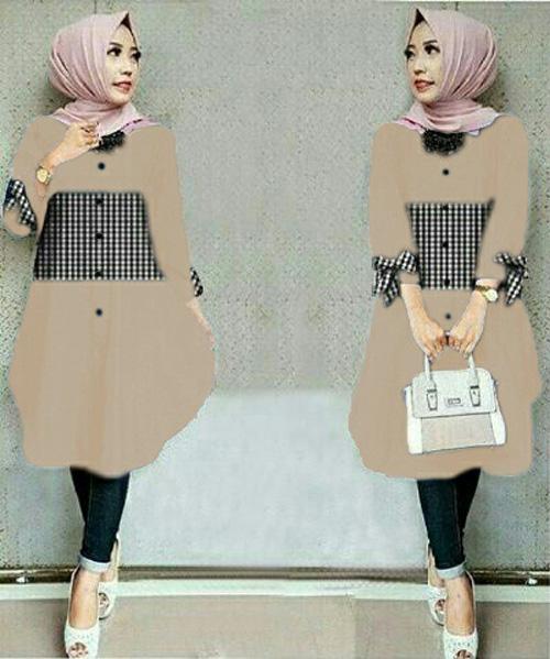 Meimo Tunik Wanita Lengan Panjang Ribbon