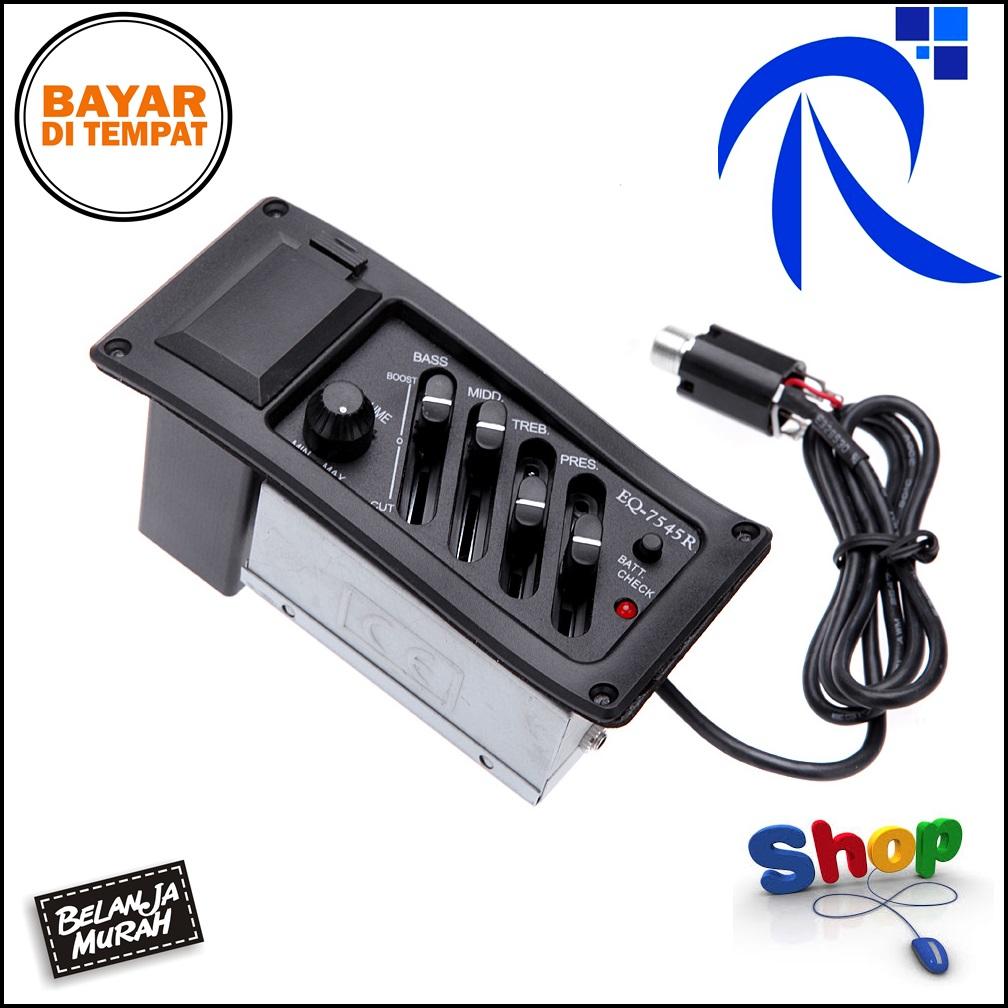 Rimas Preamp Amplifier Gitar EQ Tuner - EQ-7545R - Black Aksesoris Gitar & Bass Akustik Elektrik Sound System Panggung Mikrofon Instrumen Musik String berkualitas