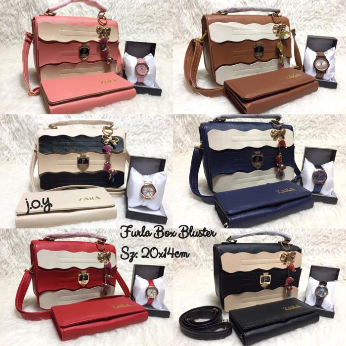 Tas Tas Selempang Branded Wanita Cantik Berkelas Tas Lokal/Tas Murah/Tas Paket 3in1/Paket 3in1 Furla Box Bluster