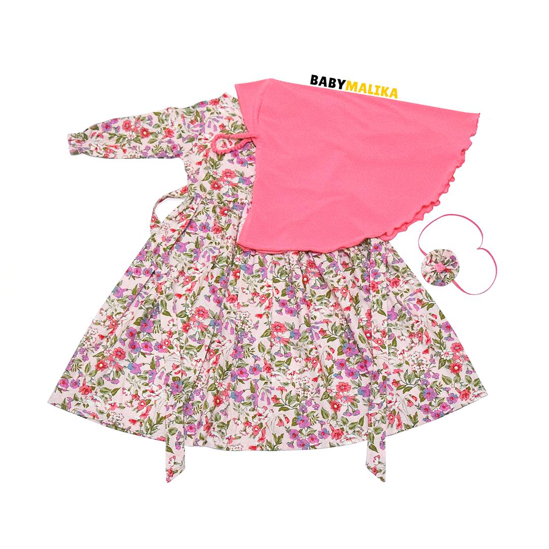 Baju Bayi Perempuan Baby Malika Gamis Bayi Aysa Pinky Cornflower