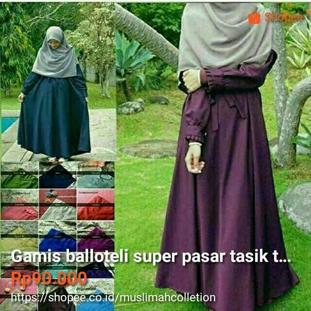 Gamis balloteli super pasar tasik tanah abang jkt model umberrela pink