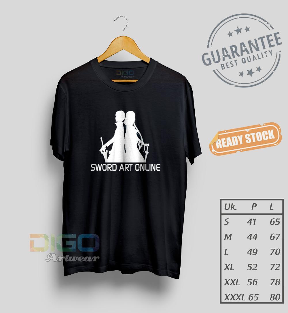 Kaos Sao Sword Art Online - T Shirt Sao Keren Distro Premium Quality Ready Size S M L Xl Xxl