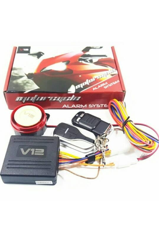 Alarm motor anti maling universal vynix v12 | ( gembok alarm motor anti maling koper sepeda pagar cakram kinbar kode tas mobil clock rumah sensor gerak pintu digital remote lock bht ) |