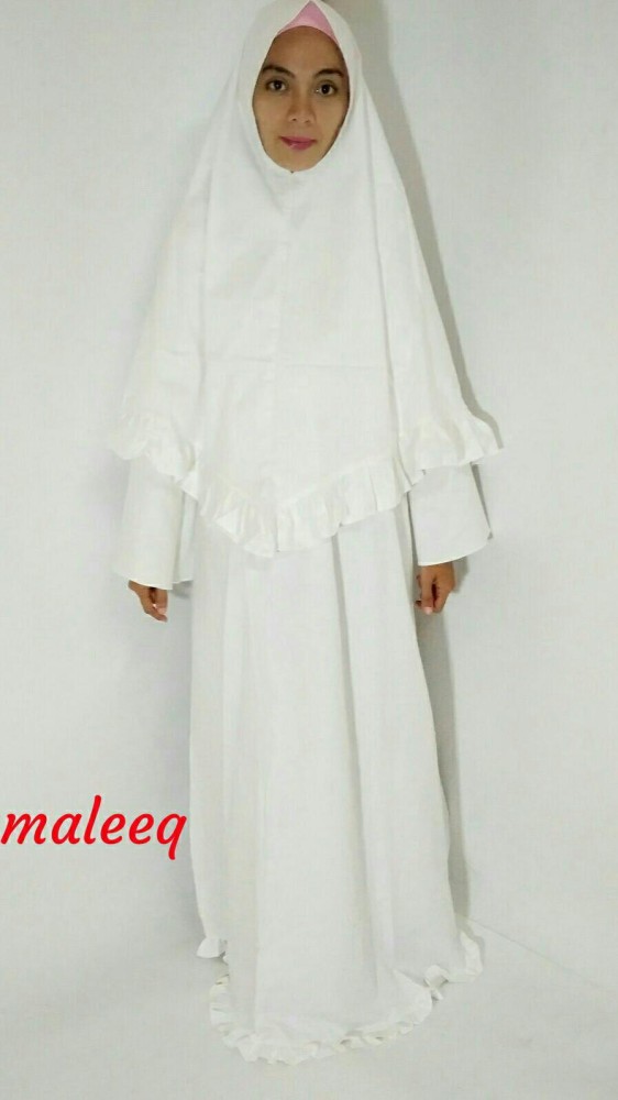 Gamis ihrom + jilbab haji dan umroh