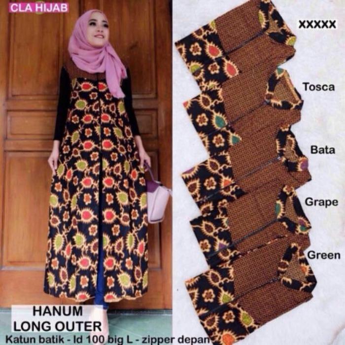 Hanum Long Outer/Long Cardi/Cardigan Wanita Batik