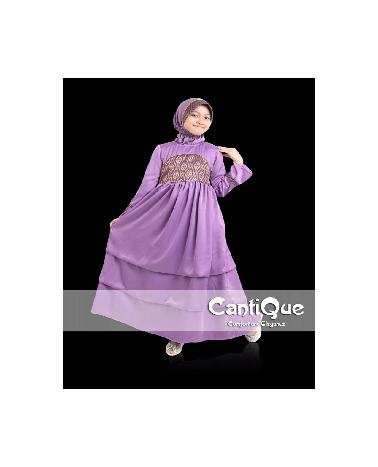 CQ 1510 Gamis Songket Anak Ungu By CantiQue