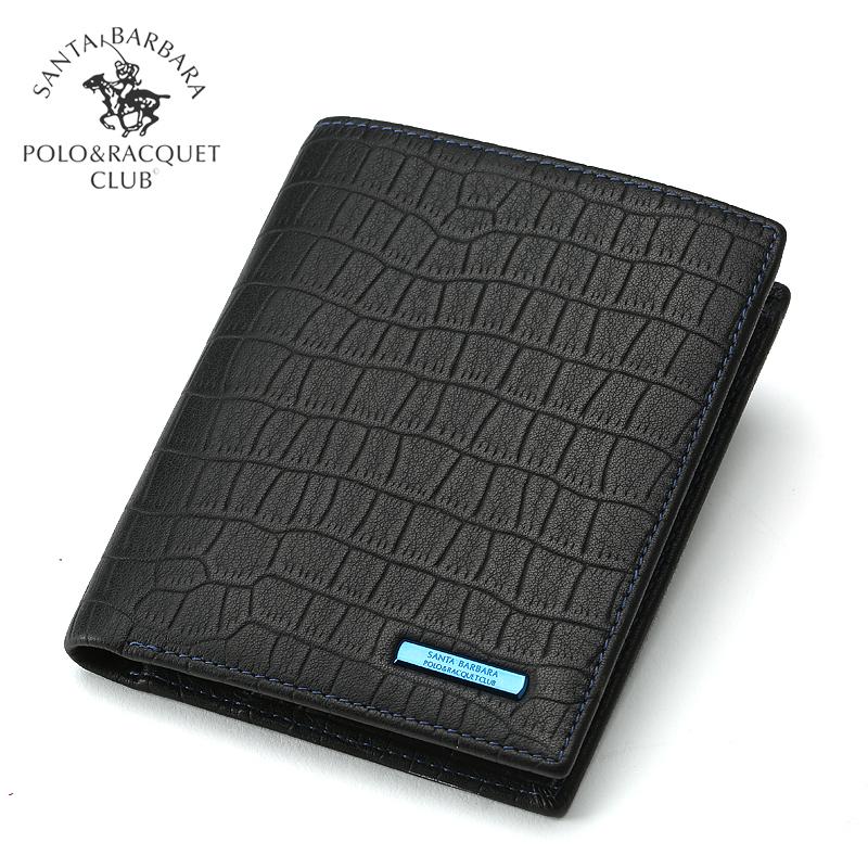 Santa Barbara Polo & Racquet Club Dompet Kulit Pria Dompet Kulit Kulit Lapisan Pertama (Vertikal Ayat Pendek)