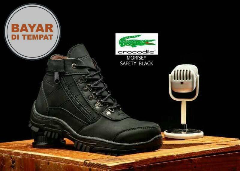 sepatu boots safety gunung hikking tracking crocodile morisey brown sepatu pria