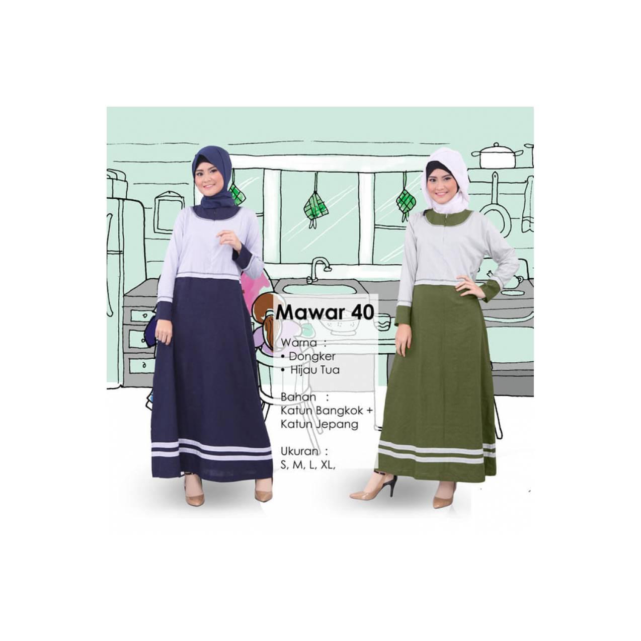 DISKON up to 50% Gamis Qirani Fresh QDF Mawar 40 / Dress Muslim
