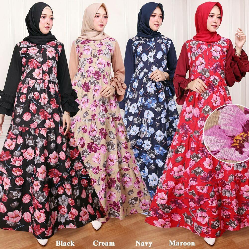 Gamis Naura Maxi Dress (Real Pict) - Maroon