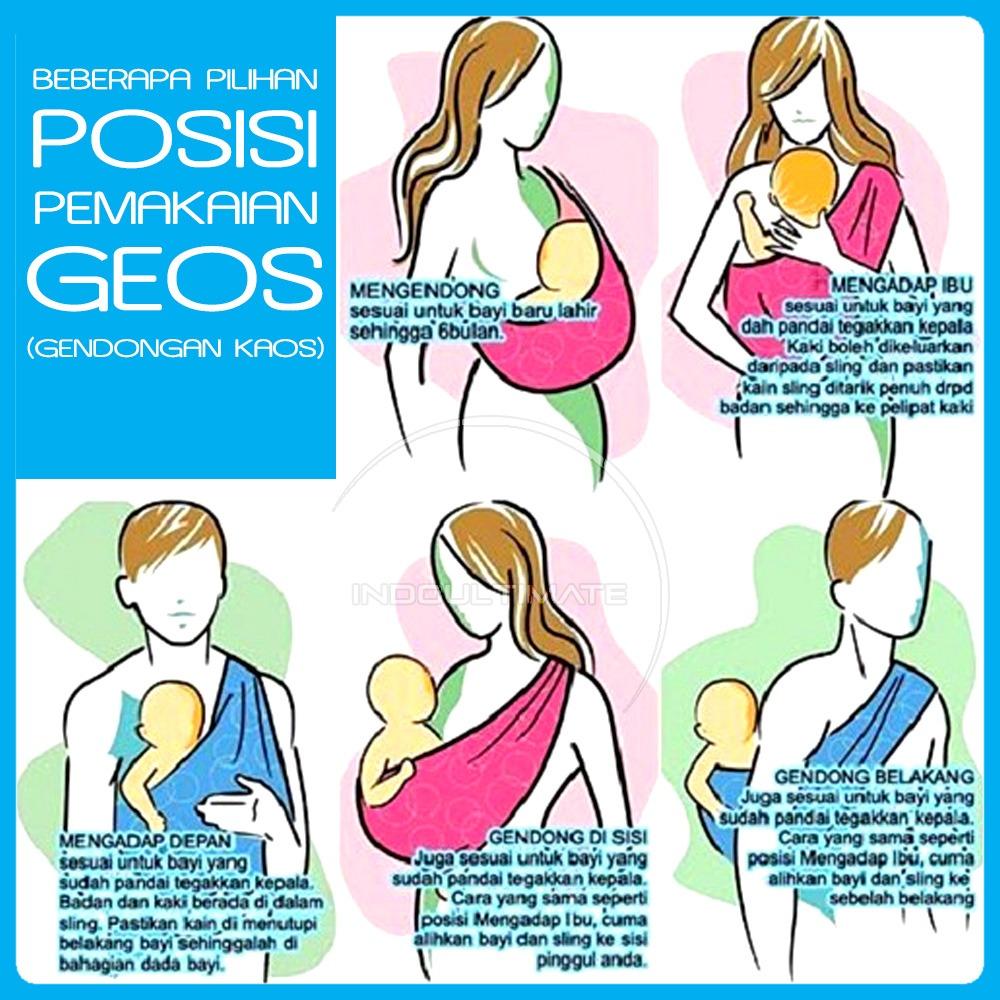 BABY LEON Gendongan Bayi Kaos/Geos/selendang Bayi Praktis BY 44 GB Polos Ukuran M