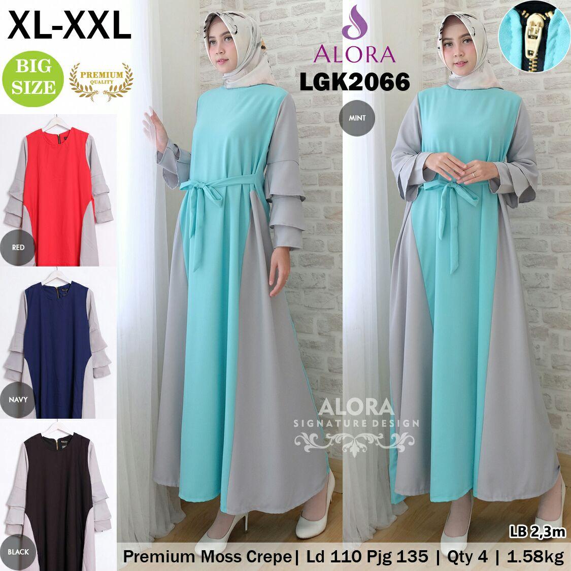 RATU SHOPPING Gamis jumbo size XL XXL Spesial lebaran baju muslim idul fitri ramadhan ceria LGK2066