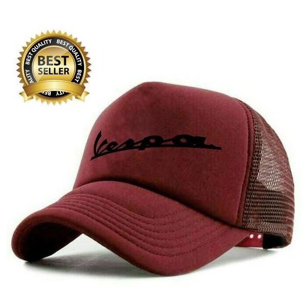 TOPI TRUCKER PIAGGIO VESPA - MARUN