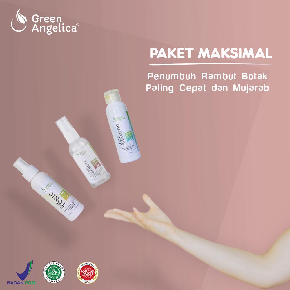 Paket Maksimal Green Angelica Penumbuh Rambut Botak Cepat Atasi Rontok Ketombe Parah Rusak Asli BPOM