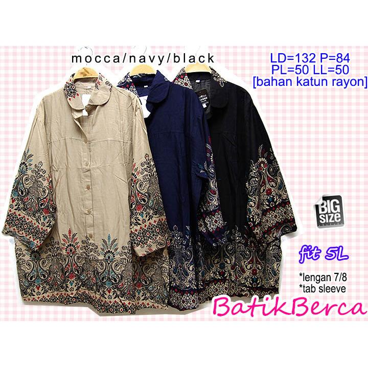 Kemeja Wanita Batik Berca 5L XXXXXL SUPER JUMBO BIG SIZE MURAH