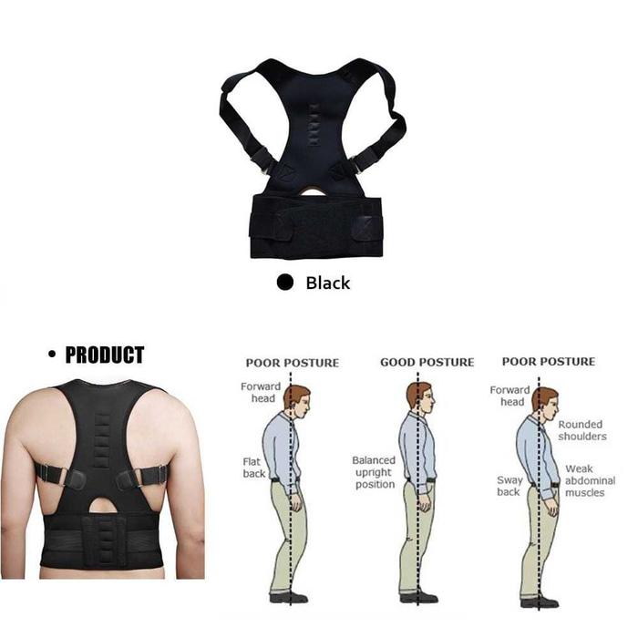 HARGA DISKON!!! Tali Penyangga Punggung / Koreksi Postur Punggung - Black - yRrdZp